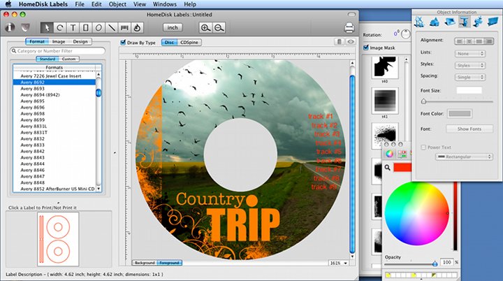 Home Disc Labels - mac cover design maker, screen shot picture