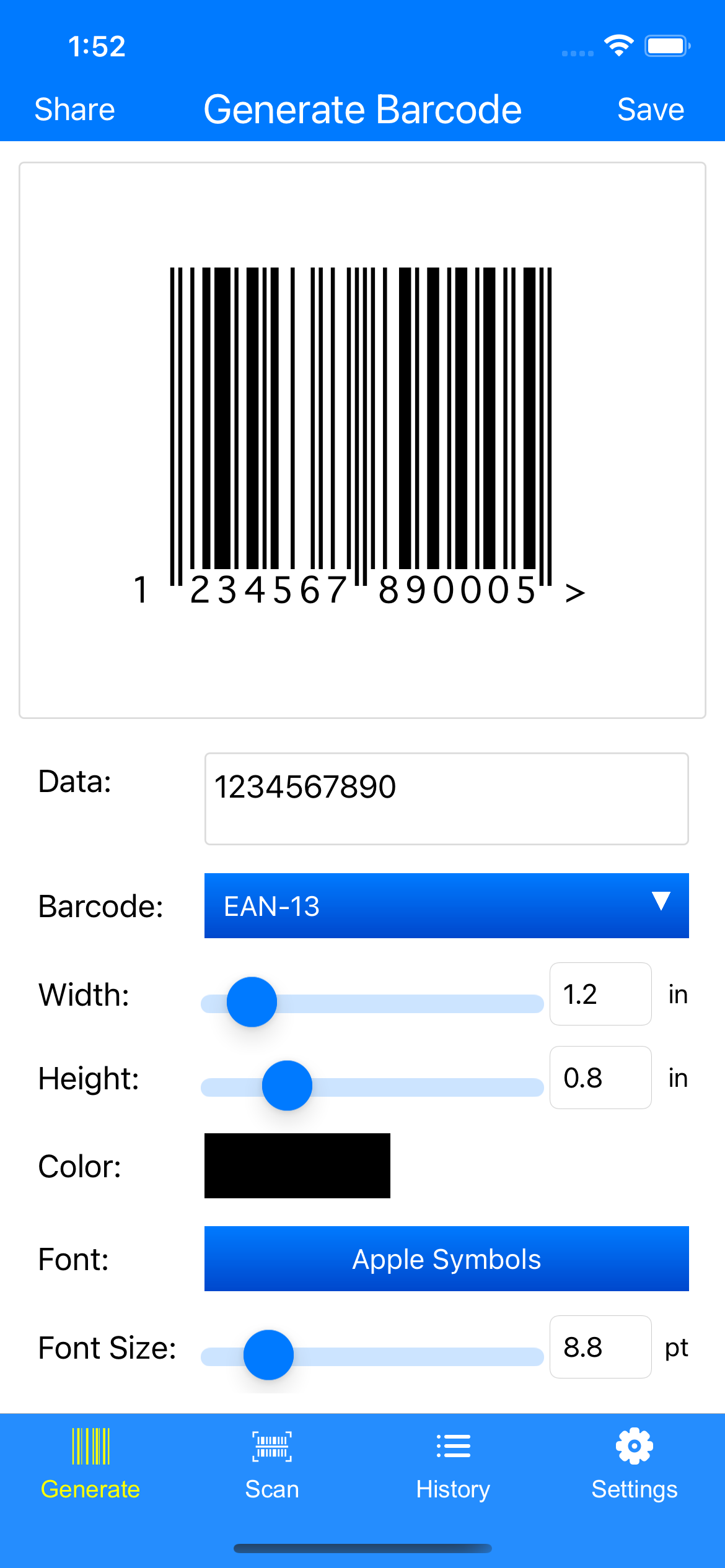 iBarcoder barcode generator for iOS
