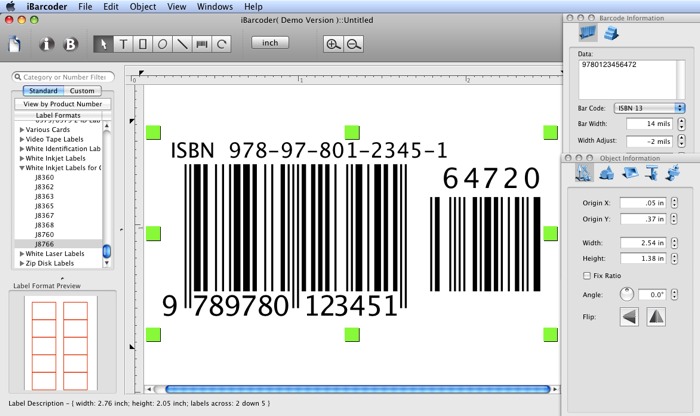 ISBN Barcode Generator screenshot image.
